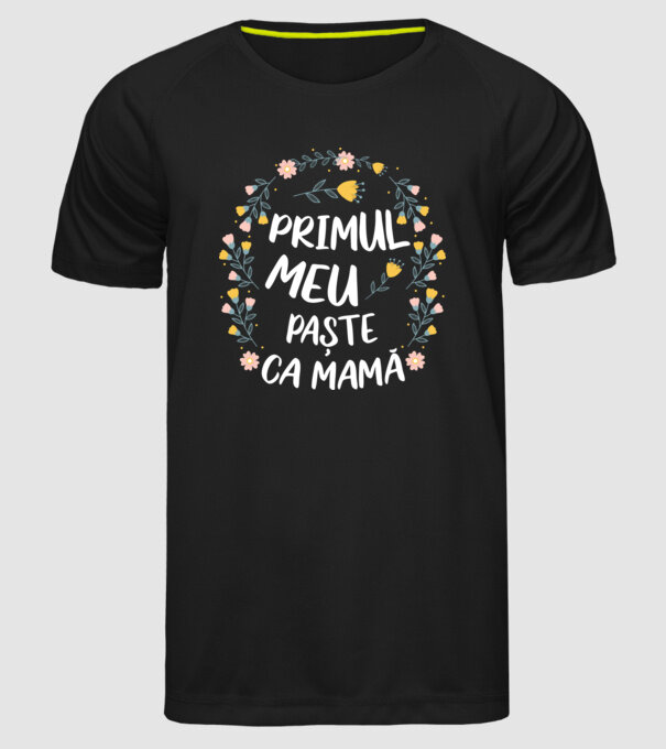Primul meu Paște ca mamă model negru pe tricou