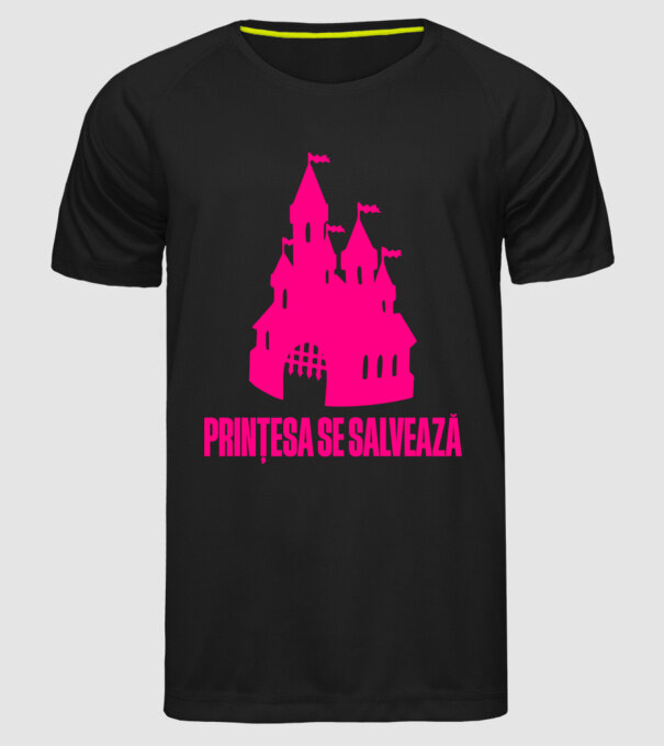 Prințesa se salvează model negru pe tricou