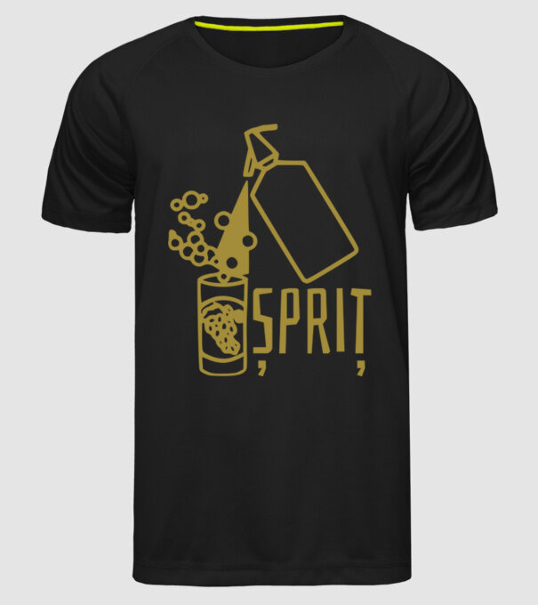 Șpriț model negru pe tricou
