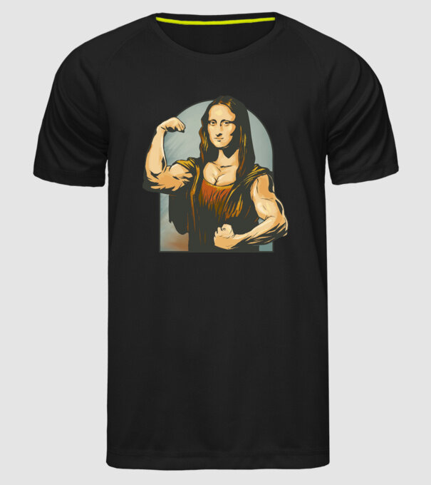 Pumped Mona model negru pe tricou