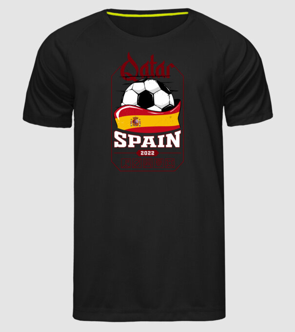 Qatar teams Spain model negru pe tricou