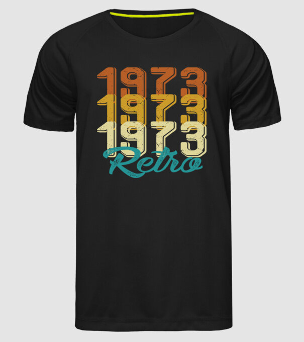 Retro 1973 model negru pe tricou