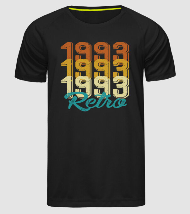 Retro 1993 model negru pe tricou