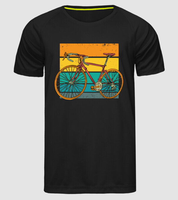 Retro bike model negru pe tricou