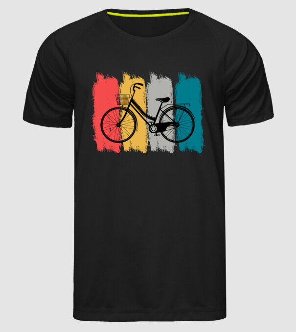 Retro city bike model negru pe tricou