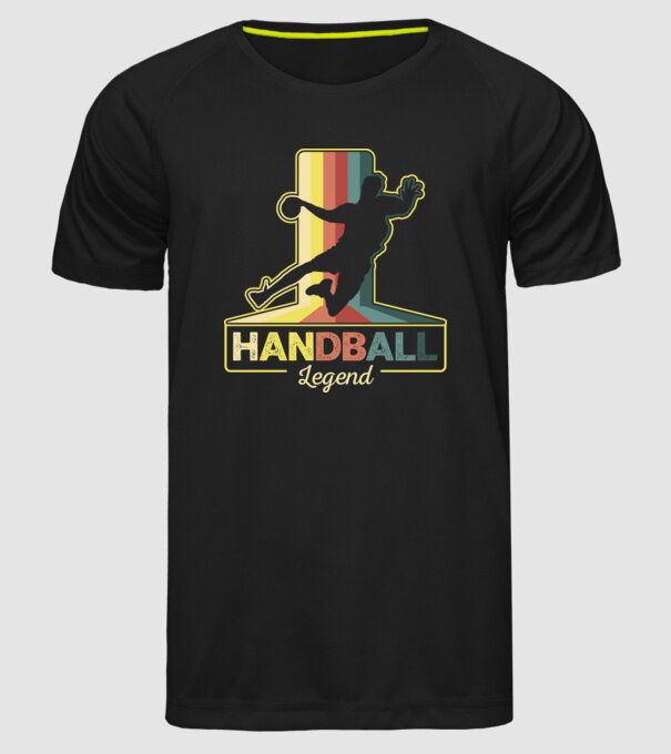 Retro Handball legend model negru pe tricou
