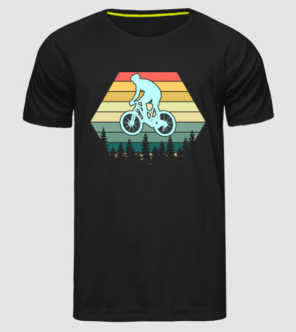 retro mountain bike model negru pe tricou