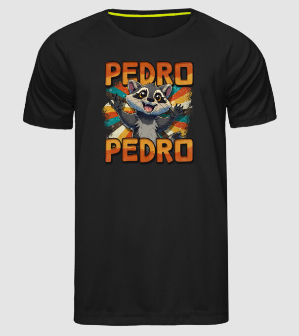 Retro Pedro model negru pe tricou