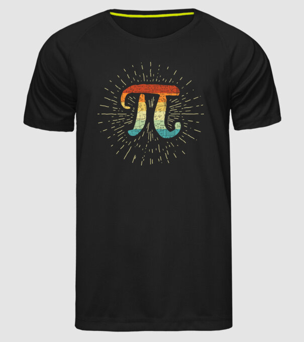 Retro Pi model negru pe tricou