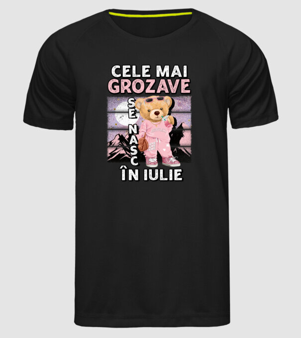 RETRO teddy fetişcană IULIE model negru pe tricou