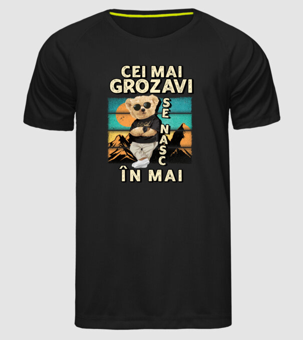 RETRO teddy MAI model negru pe tricou