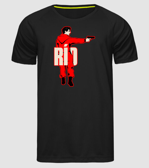 rio la casa de papel model negru pe tricou