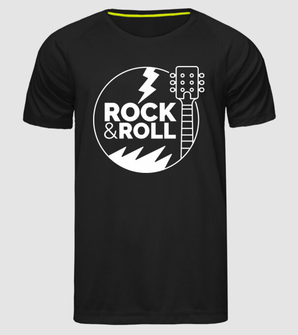 Rock n roll model negru pe tricou