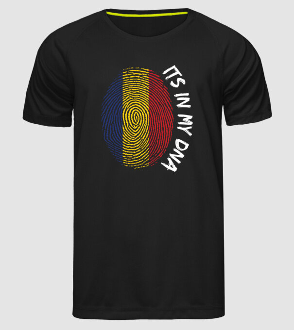 România fingerprint model negru pe tricou