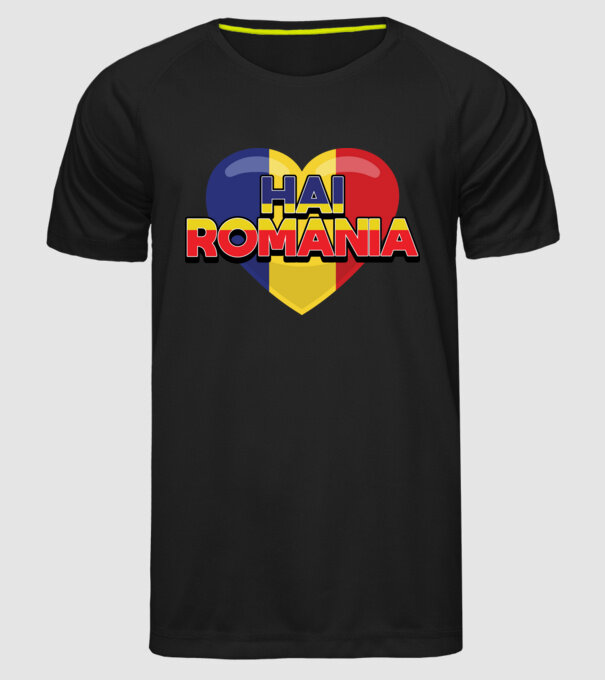 Romania heart model negru pe tricou