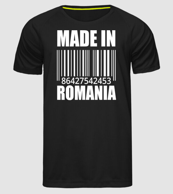 România made in model negru pe tricou