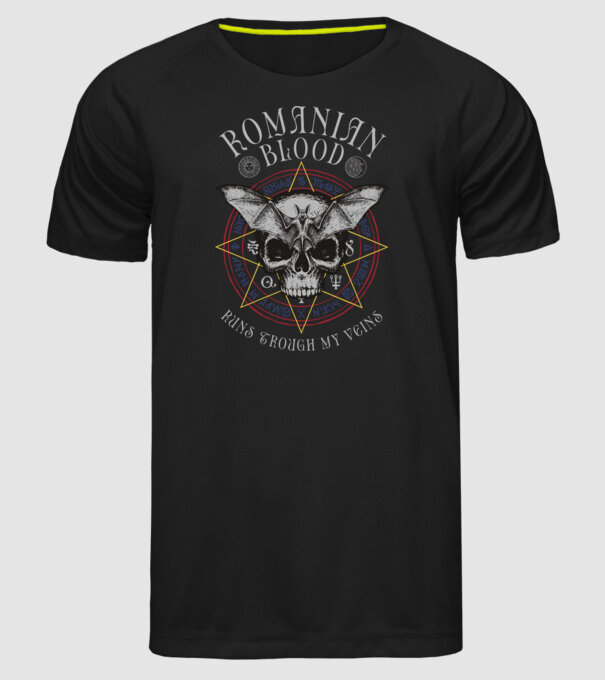 România Romanian Blood model negru pe tricou