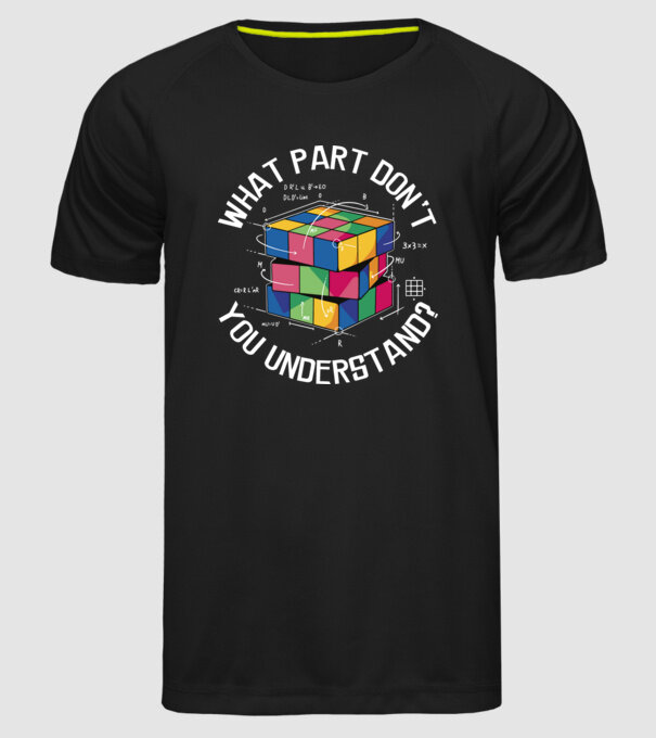 Rubik cube what part model negru pe tricou