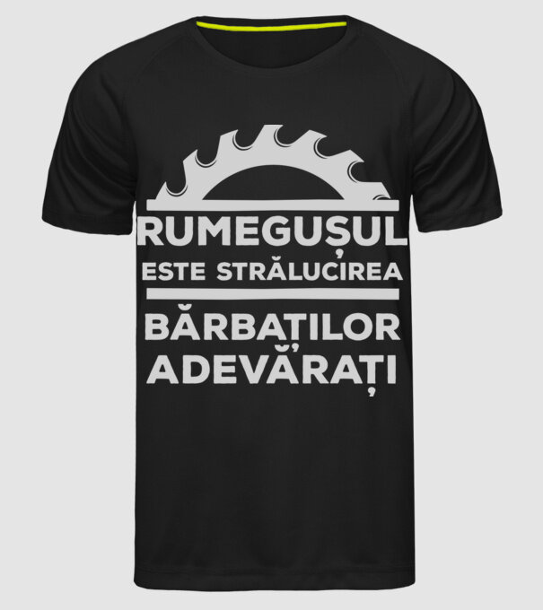 Rumegușul este strălucirea bărbaților adevărați model negru pe tricou
