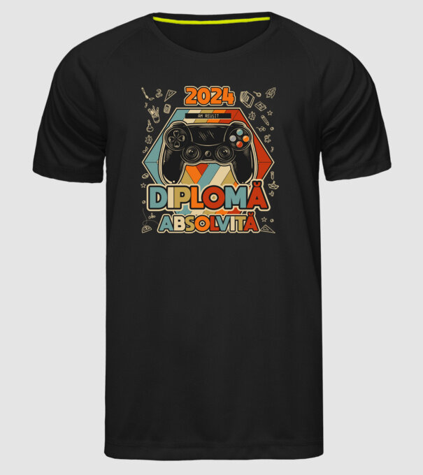 școala  generală diplomă model negru pe tricou
