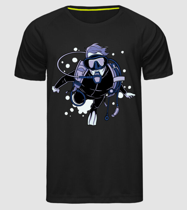 Scuba driver model negru pe tricou