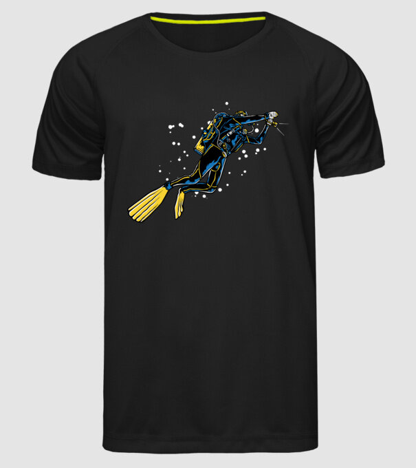 Scuba driver with light model negru pe tricou