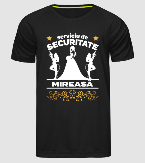 serviciu de securitate mireasă model negru pe tricou