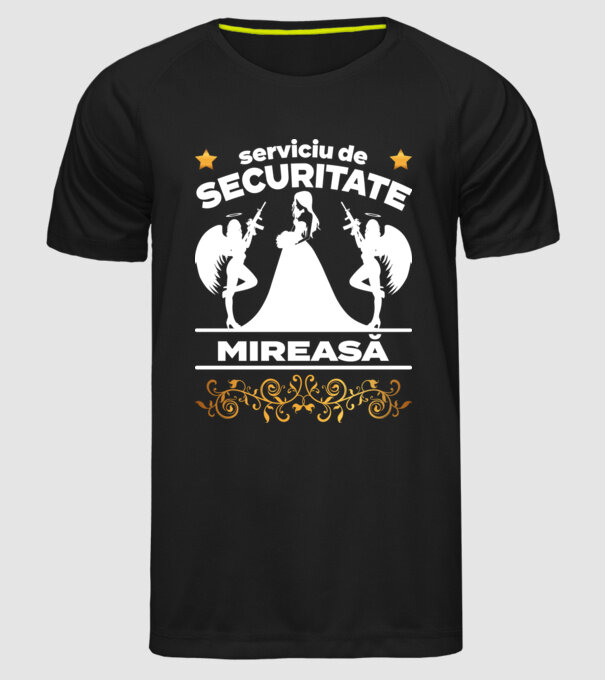 serviciu de securitate mireasă model negru pe tricou