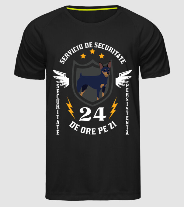 serviciu de securitate - securitate - persistență - 24 de ore pe zi model negru pe tricou