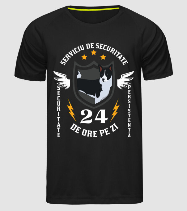 serviciu de securitate - securitate - persistență - 24 de ore pe zi model negru pe tricou