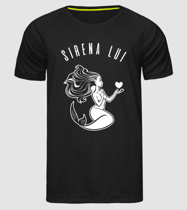 Sirena lui model negru pe tricou
