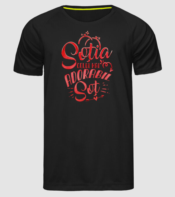 Soția celui mai adorabil soț model negru pe tricou