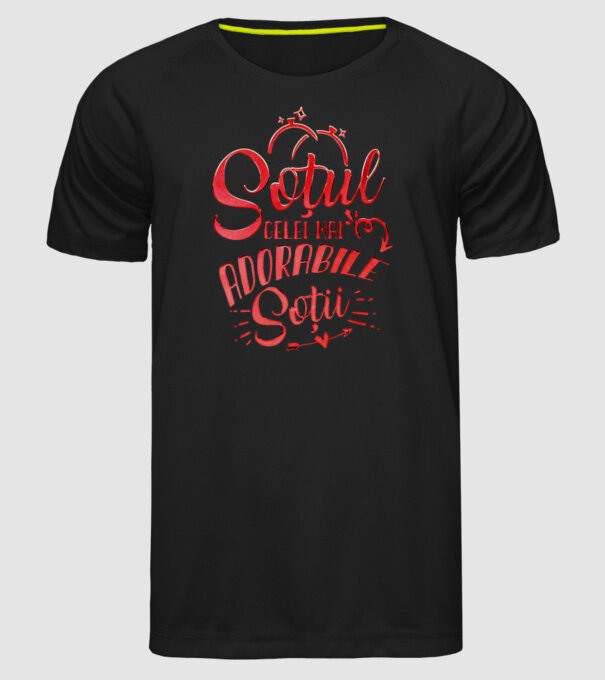 Soțul celei mai adorabile soții model negru pe tricou