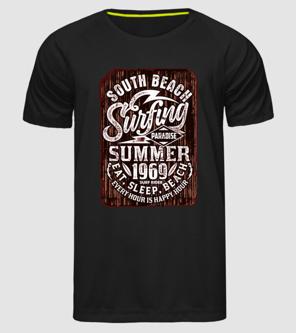 South Beach model negru pe tricou