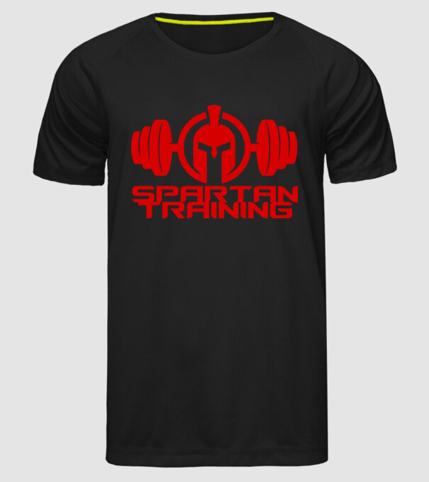 Spartan Training model negru pe tricou