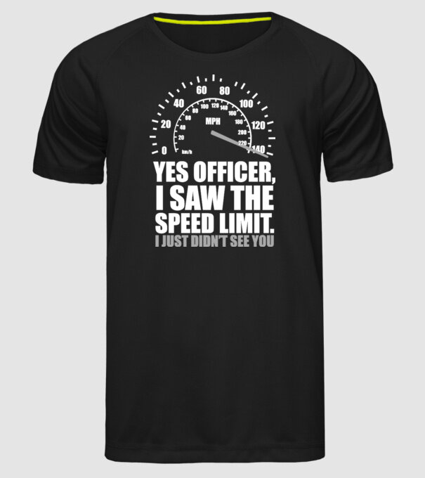 Speed limit model negru pe tricou