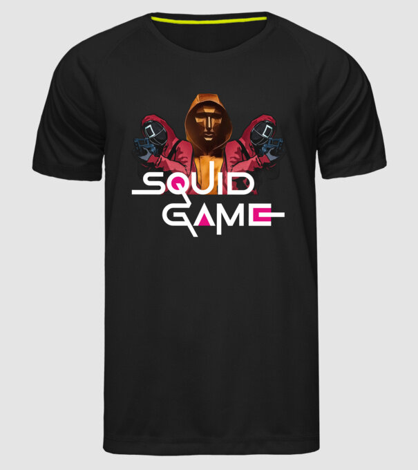 squid game poster model negru pe tricou