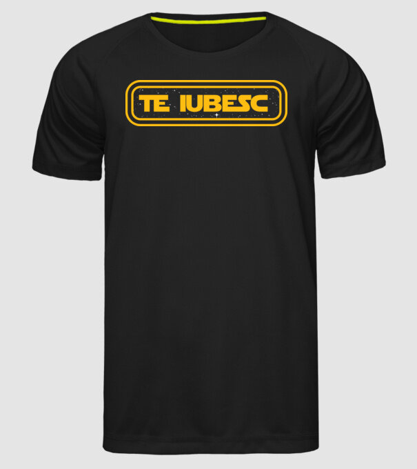 Starwars couple shirt model negru pe tricou
