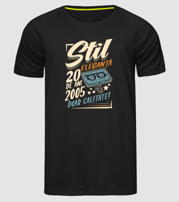 Stil eleganta 2005 model negru pe tricou