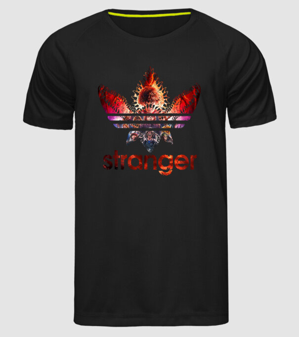 stranger logo poster model negru pe tricou