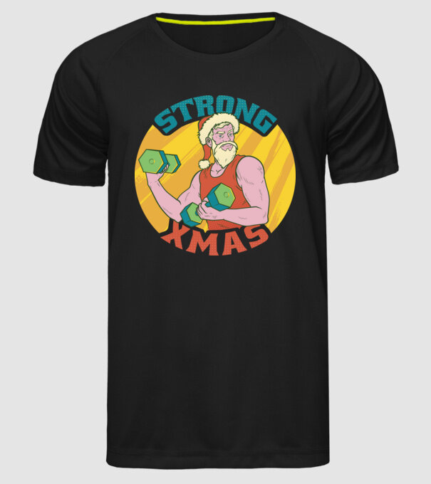 strong xmas model negru pe tricou
