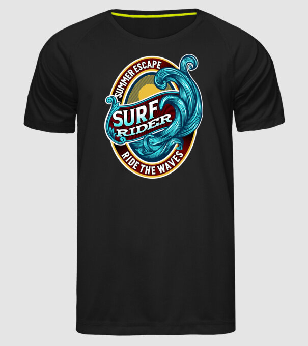 Summer Escape model negru pe tricou