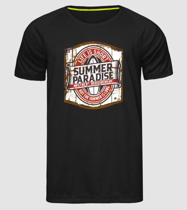 Summer Paradise model negru pe tricou