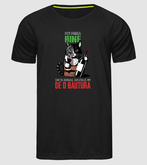 sunt bun pentru o băutură Negru model negru pe tricou