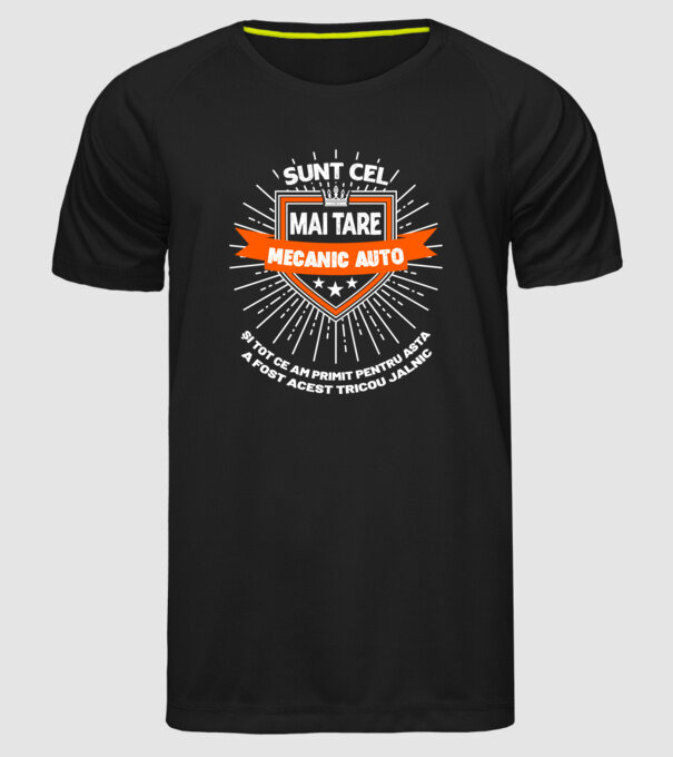 Sunt cel mai tare_mecanic auto model negru pe tricou