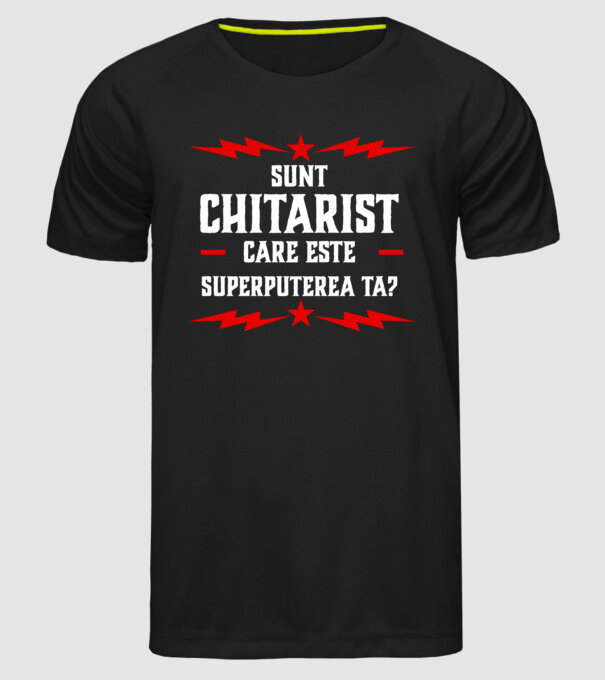 sunt chitarist, care este superputerea ta? model negru pe tricou