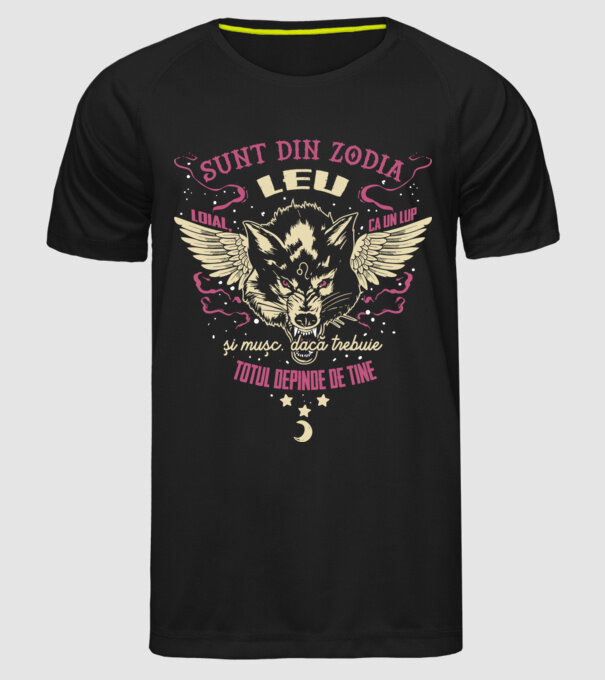 LEU model negru pe tricou
