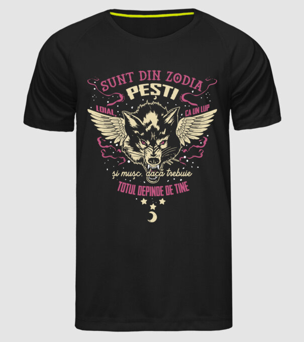 Peşti model negru pe tricou