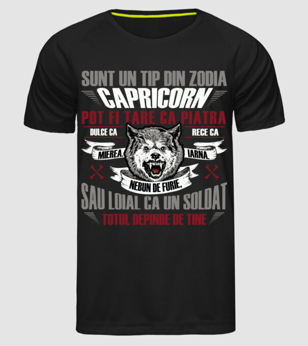 Sunt un tip din zodia Capricorn model negru pe tricou