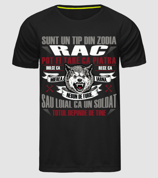 Sunt un tip din zodia Rac model negru pe tricou